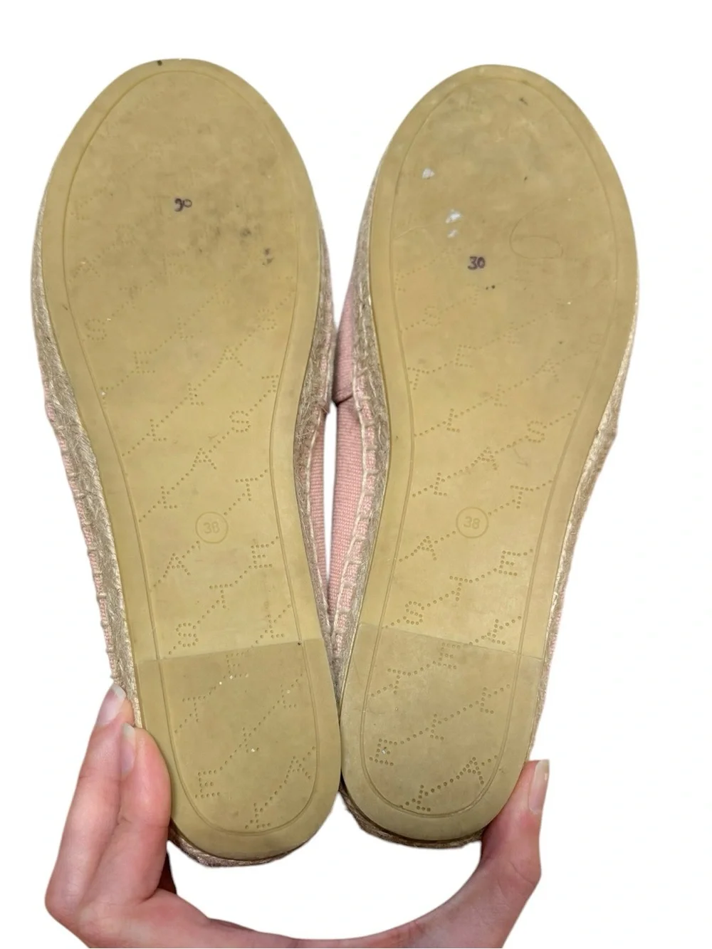 Stella McCartney Selene Logo Canvas Espadrille Flats Pink US 8